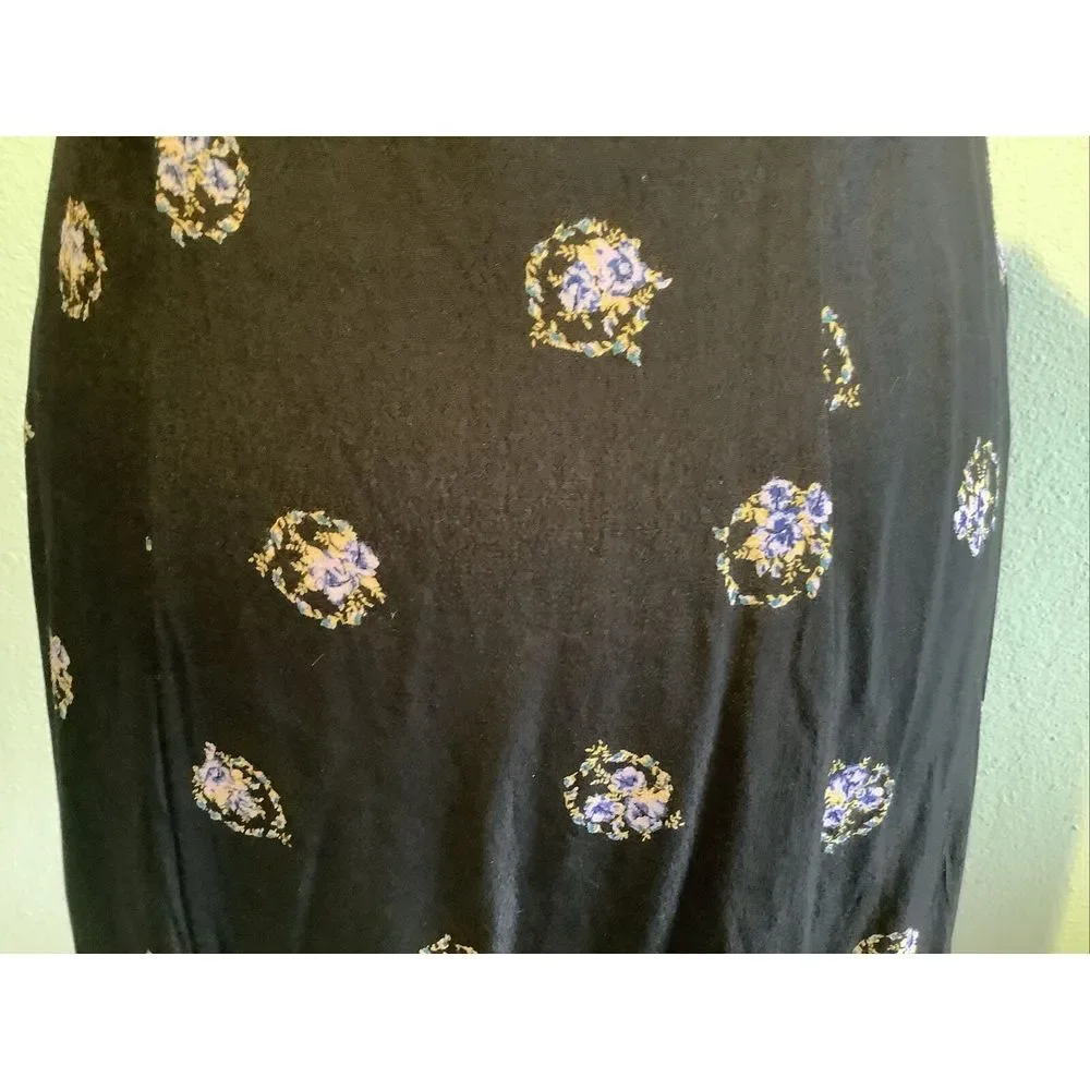 Free People Size 6 Mockingbird Black Clove Floral Mini Dress $128 New - Picture 6 of 9